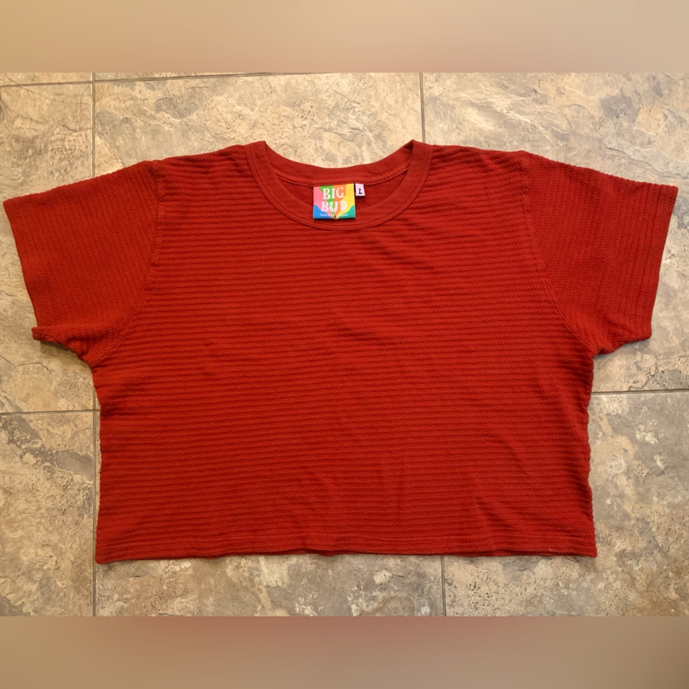 Big Bud Press Honeycomb Textured Crop Top Size Large